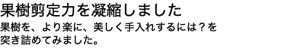 果樹が喜ぶサムライ鋸。